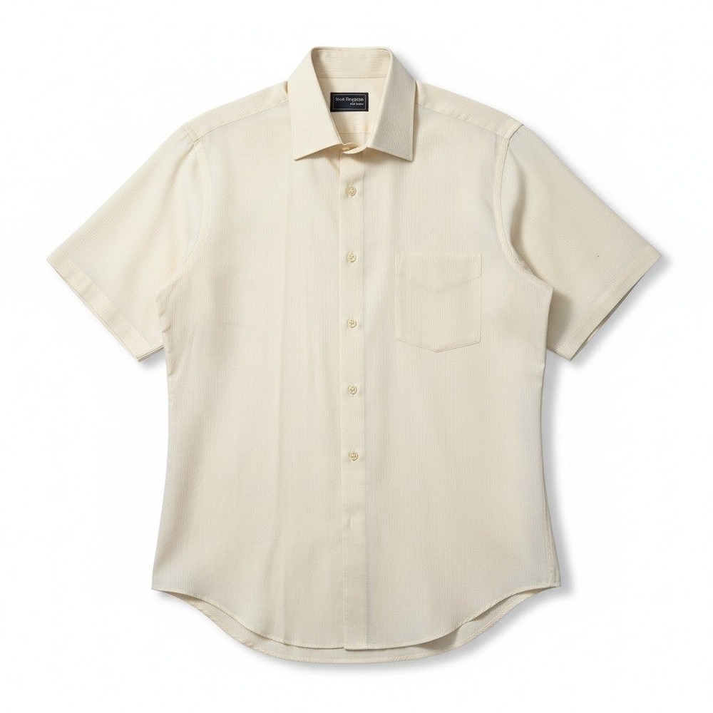 Van Heusen Cream Button Down, Women's Size 16 Shirt Single Needle Tailored